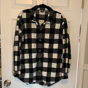 Eddie Bauer Black and White Plaid Shirt